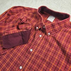 Men's Samuel Windsor XXXL Plaid Button Down Shirt Casual Long Sleeve 100% Cotton